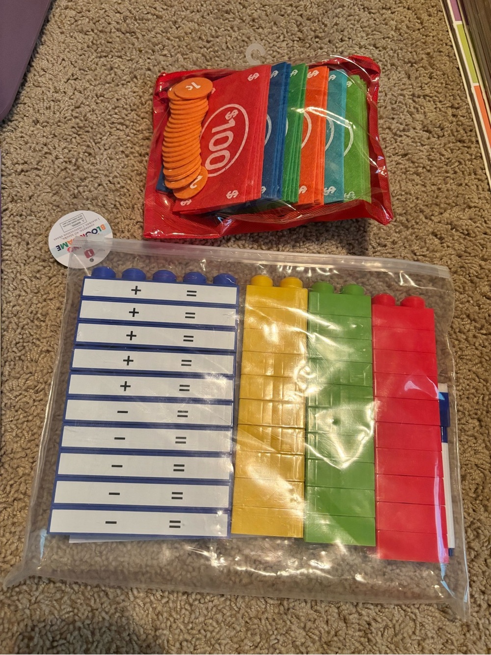 Target Math Counting Blocks & Number Tokens Set - Red, Green, Yellow, Blue